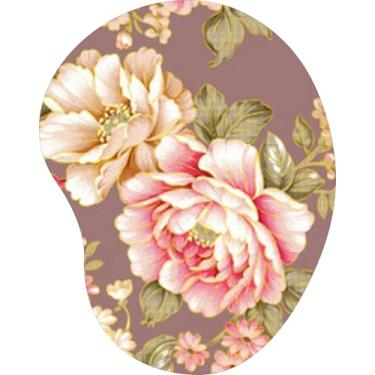 Imagem de Mouse Pad Ergonômico Gota Flores Rosas e Brancas Fundo Rosé