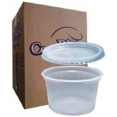 Imagem de Kit 2000 Pote Sorvete 100Ml + 2000 Tampa 100Ml Copoplast