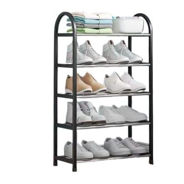 Imagem de Sapateira 4/5 Andares Organizador De Sapatos Tenis 8 Pares Desmontavel Sapateira Hall De Entrada(5 Andar Preta -