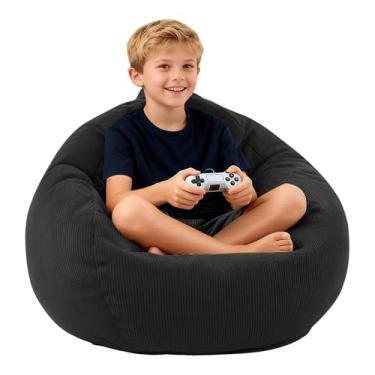 Imagem de LPMOERA Puff Cadeira de espuma viscoelástica para crianças/adolescentes com enchimento redondo para sala de estar, quarto, faculdade, dormitório, cadeira de leitura