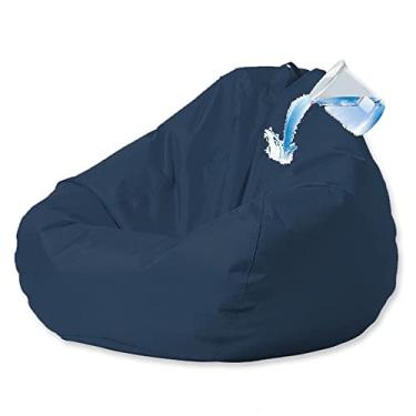 Imagem de Capa de pufe impermeável para áreas externas sem enchimento, jardim, praia, piscina, pufe flutuante, cadeira oxford, crianças e adultos(Navy,L-D80cm-cover)