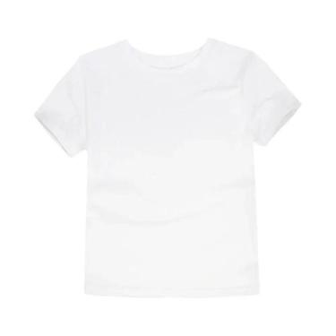 Imagem de Camisetas Clássicas De Algodão Brancas E Pretas Para Meninos E Meninas