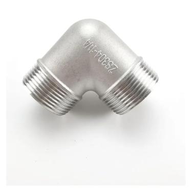 Imagem de Ferramenta de hardware 1/10.2 cm 3/20.3 cm 1/5.1 cm 3/10.2 cm 2.5 cm 1-1/10.2 cm BSP cotovelo 90 graus angular 304 aço inoxidável macho rosqueado encaixe de tubulação DN8 DN10 DN15 DN20 DN25 (5.1 cm