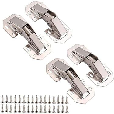 Imagem de Dobradiça de ponte amortecedora hidráulica montada em superfície de 4 peças com ranhura livre de 10 cm para porta de armário