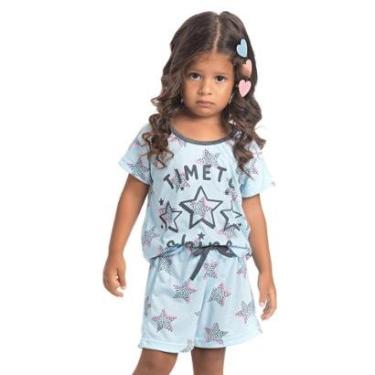 Imagem de Pijama Menina Azul Com Estrelas - Izitex-Feminino