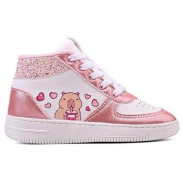 Imagem de Tênis Infantil Botinha Feminino Capivara MInipé Casual Menina Escola Brincar Macio-Feminino