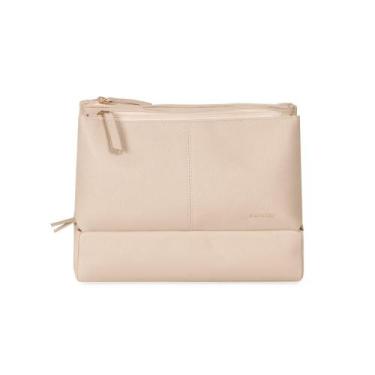 Imagem de Nécessaire de Viagem Feminina Grande Recortes Bege - Bagaggio, G, Bege