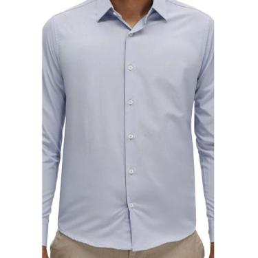 Imagem de Camisa Manga Longa Essencial Slim Masculina Ogochi 001520072 Azul, GG,