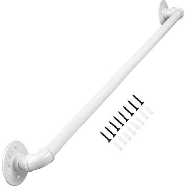 Imagem de DKXCOSQ Corrimão de balaustrada de parede de ferro forjado antiderrapante branco para escadas internas e degraus ao ar livre, 70 cm de altura, ideal para idosos e crianças com deficiência, corrimão de