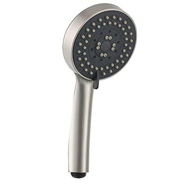 Imagem de Chuveiro de mão cabeça de chuveiro ABS de alta pressão cabeça de chuveiro de mão com economia de água 5 funções chuva cabeça de chuveiro portátil (cor: cinza pistola) (ouro escovado) (níquel escovado)