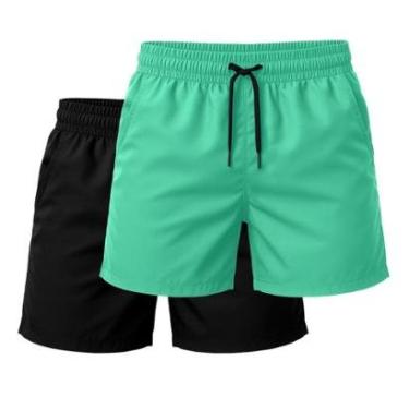 Imagem de Kit 2 Short Tactel Leve Praia Liso Bermuda Masculina-Masculino