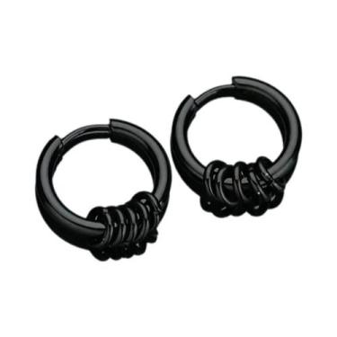 Imagem de Brincos De Argola Pequenos Masculinos Em Aço Inoxidável Antialérgico C