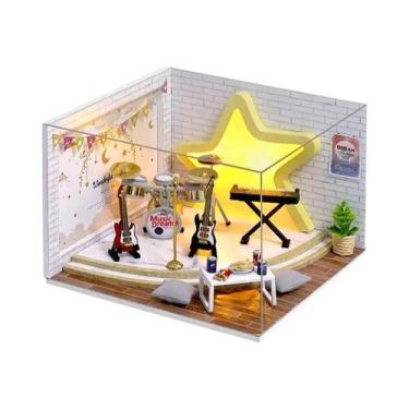 Imagem de Kit De Casa De Bonecas Em Madeira 3D Feito À Mão Com Móveis Em Miniatu