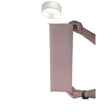 Imagem de Kit 10 Cabeceiras de Cama Estofadas 60x20 cm Modular Autocolante para Cama Casal King(ROSA BEBÊ)