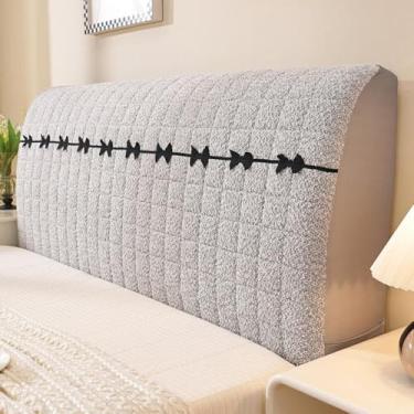 Imagem de Capa protetora à prova d'água, universal à prova de poeira, macia para cabeceira, lavável na máquina e resistente a rugas, decoração de quarto - cinza | 2,2 m