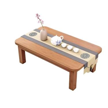 Imagem de Mesa de café japonesa de bambu Kotatsu mesa de meditação portátil, mesa de chá de fazenda mesa baixa para sentar no chão, para jantar e práticas espirituais (cor: cor primária, tamanho