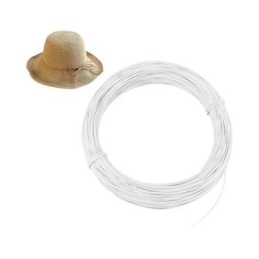 Imagem de Fio De Arame Branco Para Artesanato 50m 1mm De Diâmetro Coberto Com PV