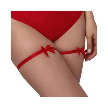 Imagem de Cinto De Ligas Gótico Feminino De Cintura Alta Com Laço Sexy, Alça De 