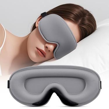Imagem de Máscara de dormir para dormir de lado, soquete de olho 3D com bloqueio de luz - Máscara de olho de tecido macio respirável confortável para homens e mulheres, alça ajustável para cochilos de viagem em
