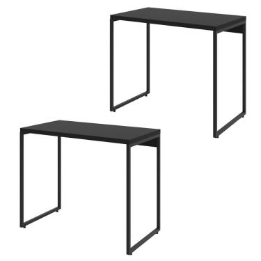 Imagem de Kit 02 Mesas Escritório E Home Office Aspen 90 Cm C01 Onix