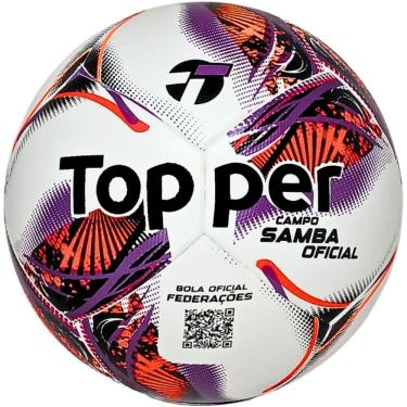 Imagem de Bola de Futebol Campo Topper Samba PU 12 Gomos Profissional