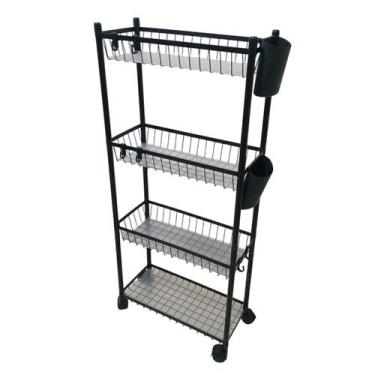 Imagem de Carrinho Organizador Multiuso 4 Prateleira Cozinha Tempero Mantimentos