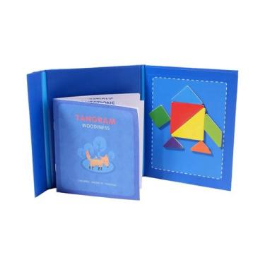 Imagem de Quebra-Cabeça Magnético De Madeira Para Crianças, Tangram Educacional 