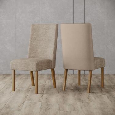 Imagem de Conjunto 2 Cadeiras Estofadas com pés em Madeira Anne Henn