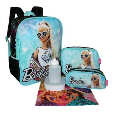 Imagem de Kit Mochila Barbie Filme Meninas Infantil Rodinhas Escolar - Luxcel