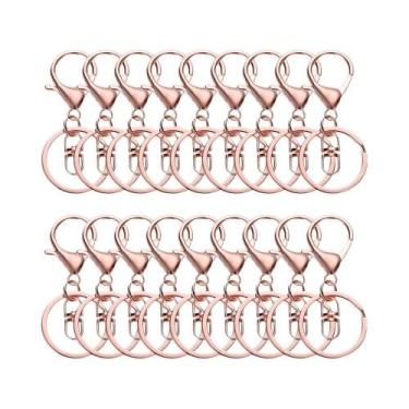 Imagem de Chaveiros Com Fecho Lagosta De Metal 15 30 50 80 Peças, Gancho Giratór