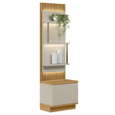 Imagem de Painel Ripado com Mesa de Apoio 58cm Real L06 Tauari/Off White Fosco -