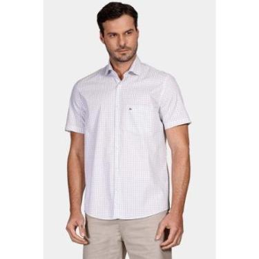 Imagem de Camisa Aramis Regular Tricoline Xadrez Branco Com Areia-Masculino