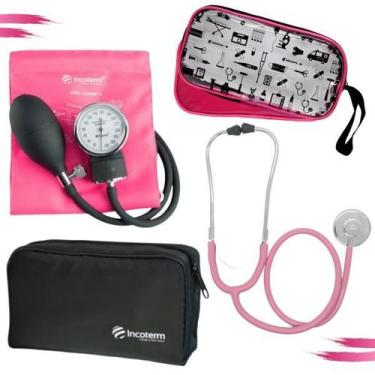 Imagem de Kit Aparelho Pressao Esteto Simples Incoterm, Fúcsia