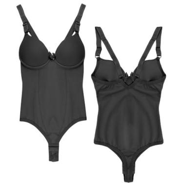 Imagem de Cinta Modeladora Feminina Fio Dental Em Cetinete Body Corset - Sunshin