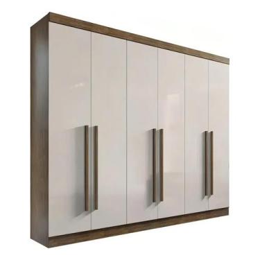 Imagem de Guarda roupa da vincci 6pts castanho off white - DDORO