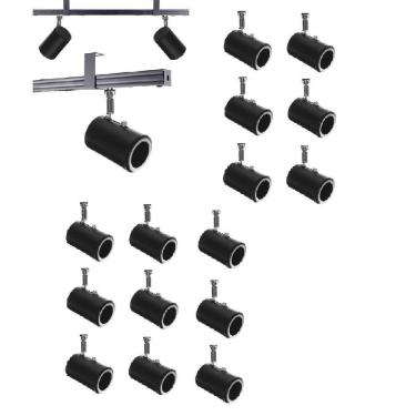 Imagem de Kit 15 Spot Trilho Perfilado Eletro calha Par20 Bulbo OL8