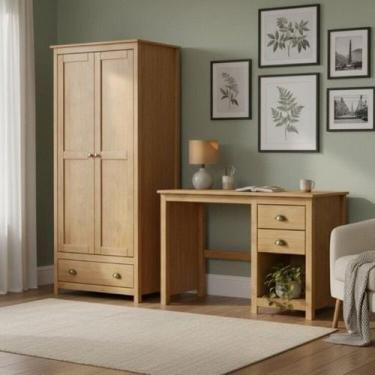 Imagem de Conjunto 2 Peças Escrivaninha C 2 Gavetas e Armário 2 Portas 100% Made