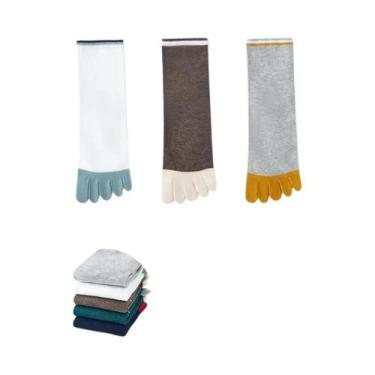 Imagem de Meias Esportivas Masculinas De Cinco Dedos (3-5 Pares) Cano Médio Algo