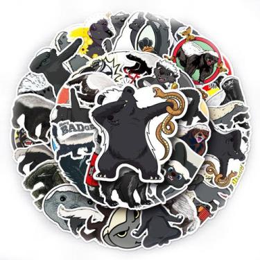 Imagem de Adesivos Mellivoras capensis de vinil impermeável 50 unidades/lote - y