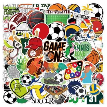 Imagem de Adesivos, 50 unidades/lote, bolas de futebol, bolas de remo, vinil imp