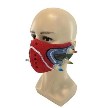 Imagem de Máscara Majora Half Face Cosplay de Halloween, látex, tamanho adulto -