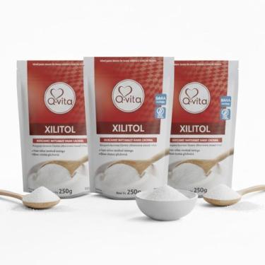 Imagem de Kit 3 Adoçante 100% Natural Xilitol Q-VITA 250g