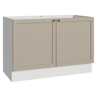 Imagem de Balcão Gabinete de Pia 120 cm (Sem Tampo) Branco/Crema Vik Madesa