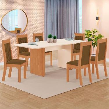 Imagem de Sala de Jantar Tuboarte Mesa Manoela 160 com 6 Cadeiras Bella New, Can