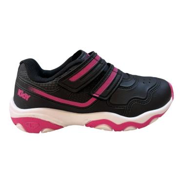 Imagem de Tenis Infantil Menina Kidy Conforto Casual Calce Fácil Autocolante Kit Pulseira 00718270306 Preto-Feminino