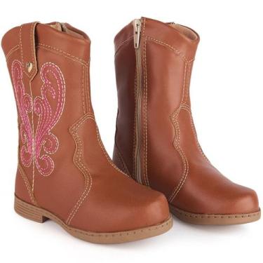 Imagem de Bota Infantil FemininaTexana Menina Country Cano Médio Detalhes Bordad