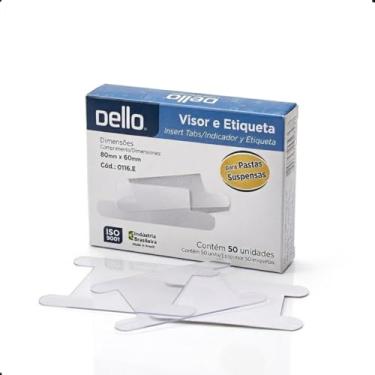 Imagem de Visor Para Pasta Suspensa , Dello 0116.E.0020, Branco, Caixa com 50 Unidades