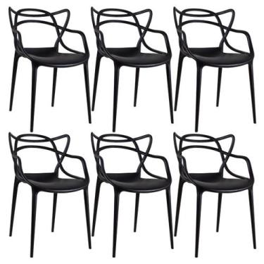 Imagem de Kit 6 Cadeiras Laráz Master Allegra de Jantar Preto - Laraz