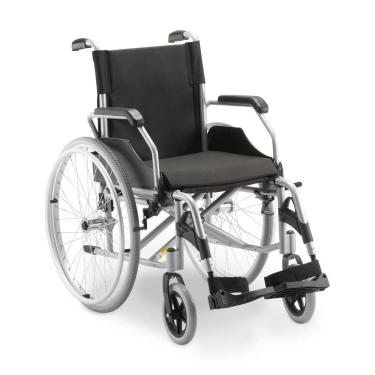 Imagem de Cadeira de Rodas Dobrável Dellamed D600 T46 6472 em Alumínio Preto Até 120KG