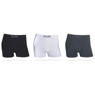 Imagem de Kit 3X1 Cueca Boxer Poliamida Premium Tamanho GG Preto/Branco/Chumbo S